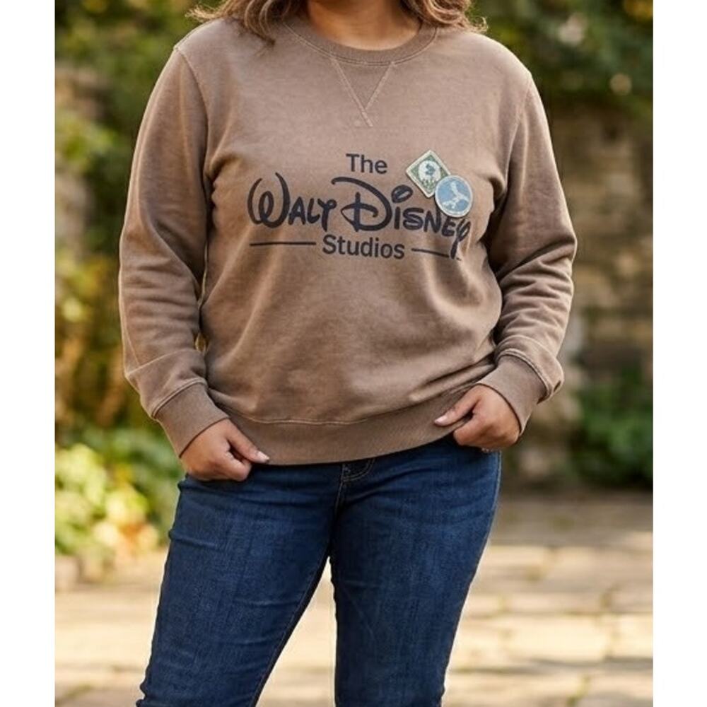 Disney Store Walt Disney Studios Brown Crewneck Sweatshirt 3XL Plus Size - Picture 2 of 7
